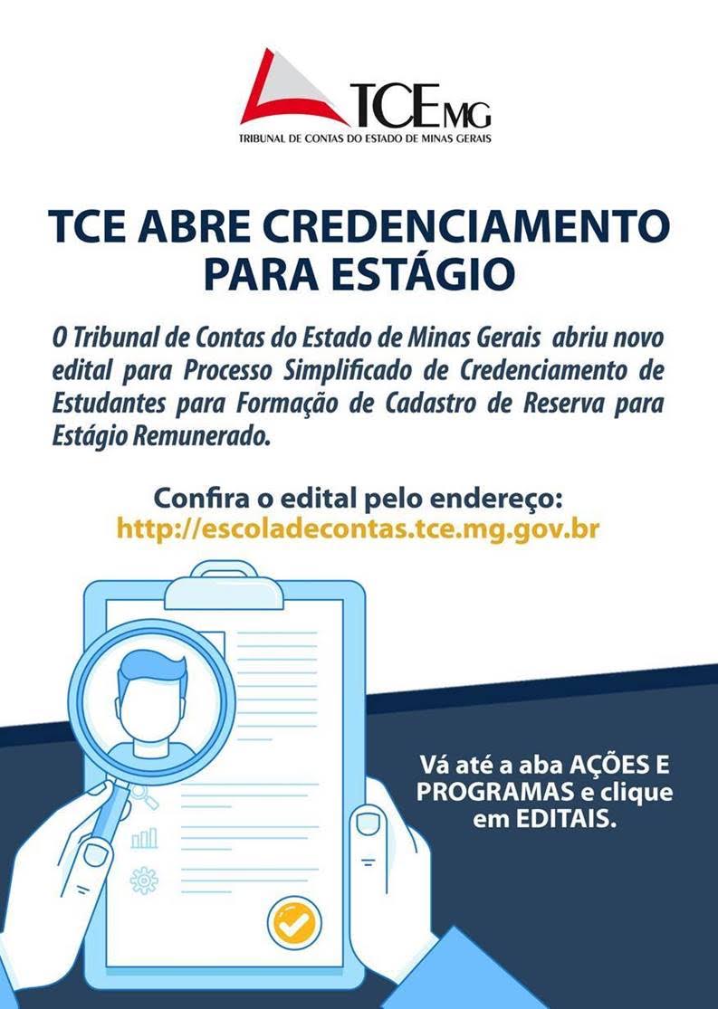 TCE publica novo edital de estágio - Tribunal de Contas do Estado de Minas  Gerais / TCE-MG